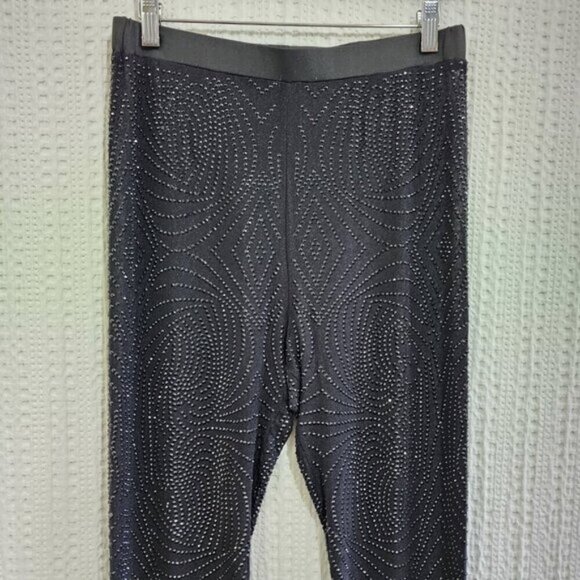 Fashion Nova Always A Baddie Rhinestone Mesh Leggings in Black Size Large - Picture 2 of 12